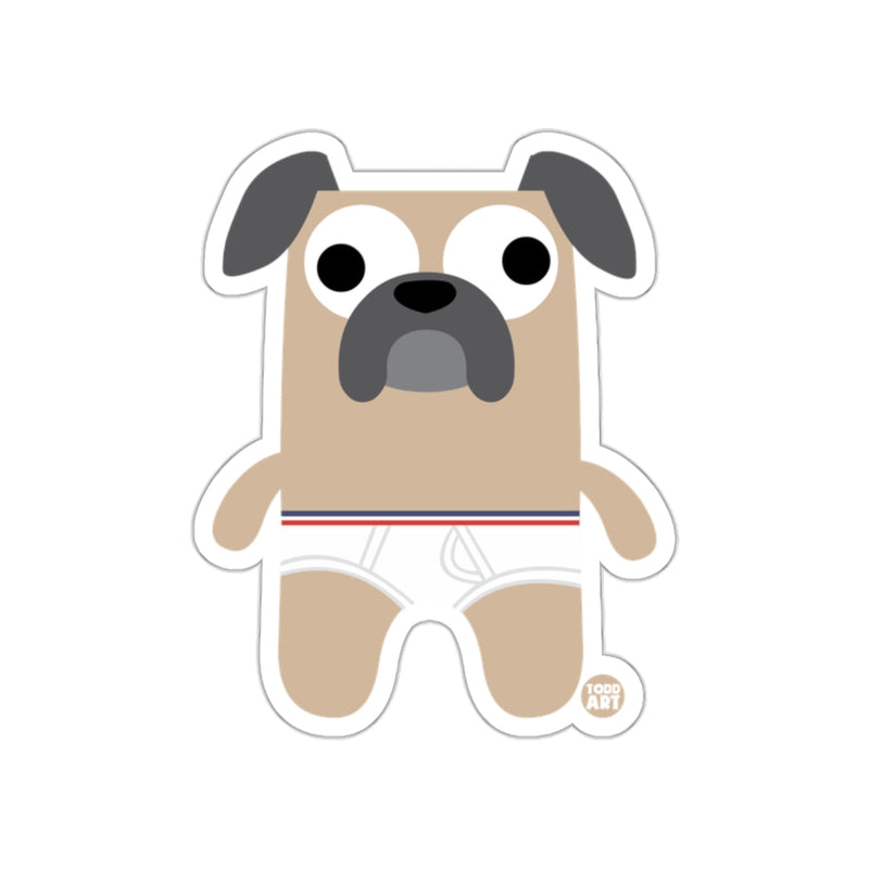 Load image into Gallery viewer, Cute Cartoon Pug With Boxer Shorts Sticker

