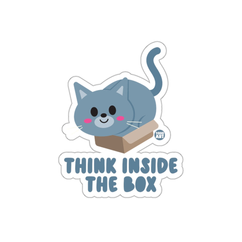 Load image into Gallery viewer, Cute Cat Think Inside the Box Sticker
