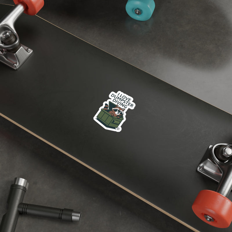Load image into Gallery viewer, I Love Dumpster Diving Raccoon Illustration Funny sticker
