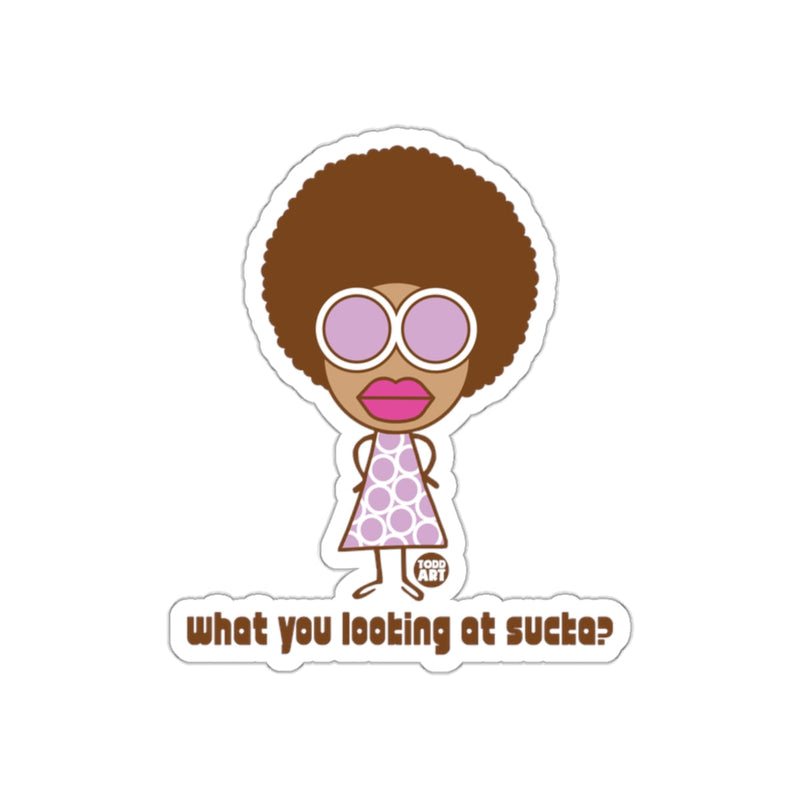 Load image into Gallery viewer, What You Looking At Sucka Cartoon Character Sticker
