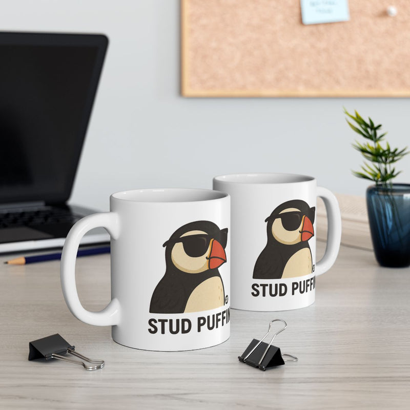 Load image into Gallery viewer, Stud Puffin Coffee Mug for Bird Lovers and Enthusiasts
