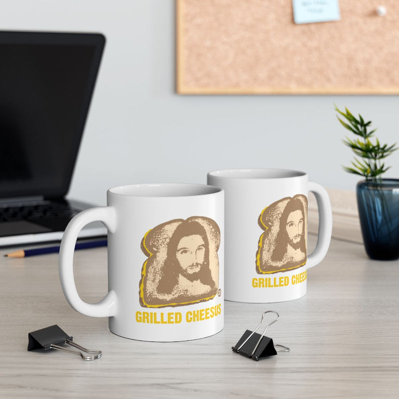 Load image into Gallery viewer, Grilled Cheesus Funny Graphic Coffee Mug for Mornings
