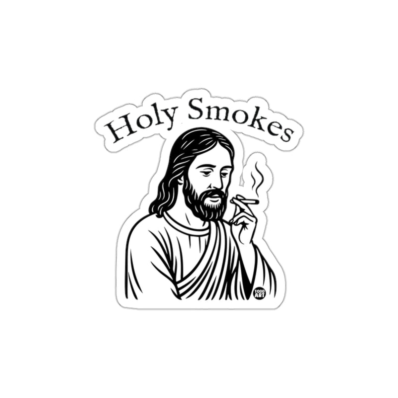 Load image into Gallery viewer, Holy Smokes Jesus Sticker Fun Religious Design
