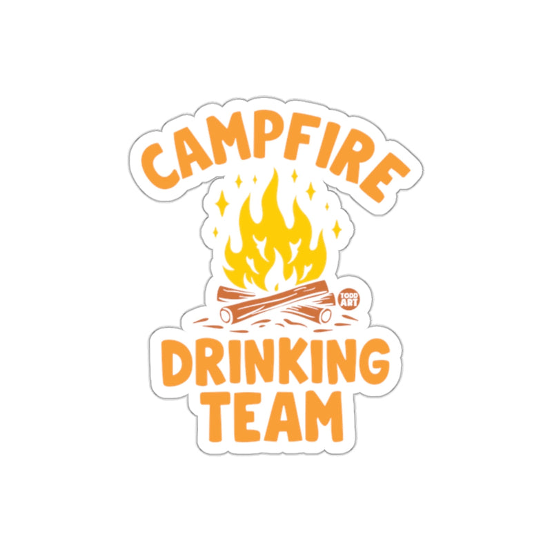 Load image into Gallery viewer, Campfire Drinking Team Illustration Summer Fun sticker
