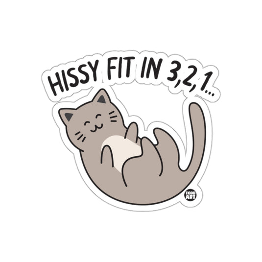 Hissy Fit In 3 2 1 Cat Illustration Funny sticker