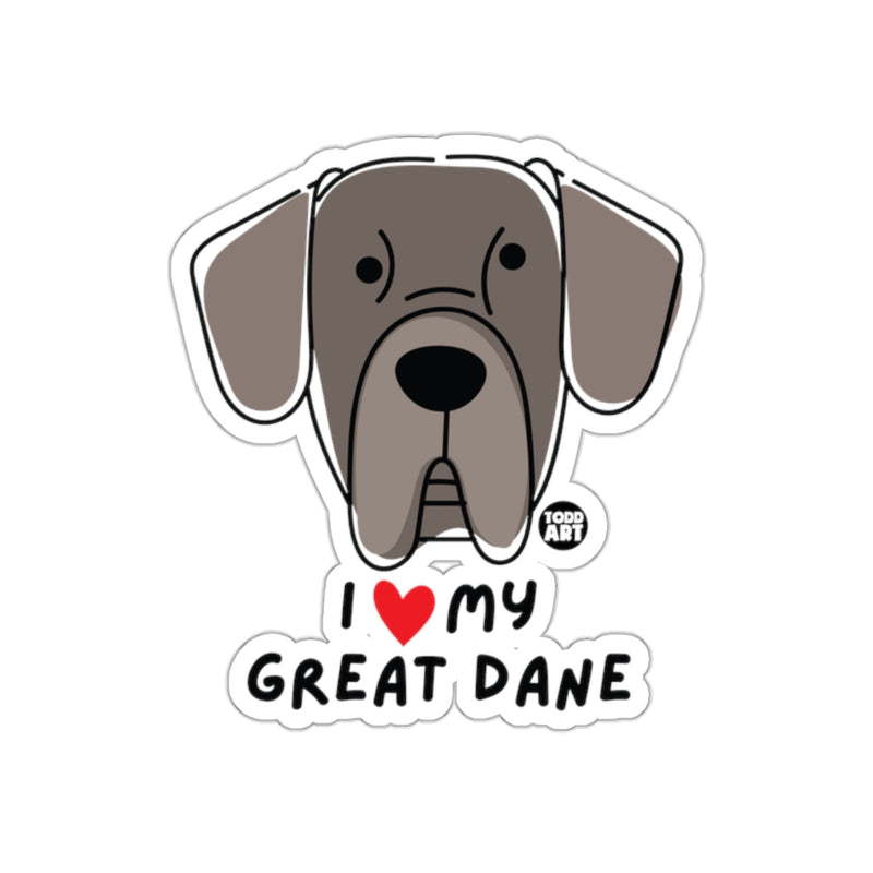 Load image into Gallery viewer, I Love My Great Dane Cute Illustration Sticker
