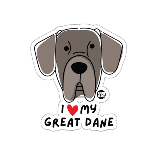 I Love My Great Dane Cute Illustration Sticker