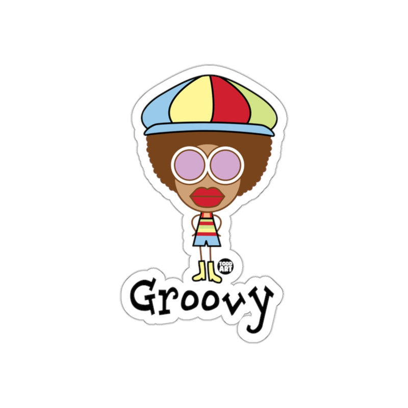Load image into Gallery viewer, Groovy Cartoon Character with Afro Sticker Decal
