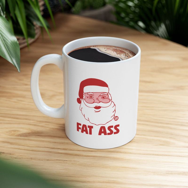 Load image into Gallery viewer, Funny Santa Mug with Fat Ass Print Holiday Gift

