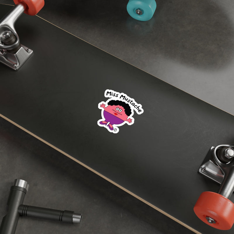 Load image into Gallery viewer, Miss Mustache Cute Character Sticker for Skateboard
