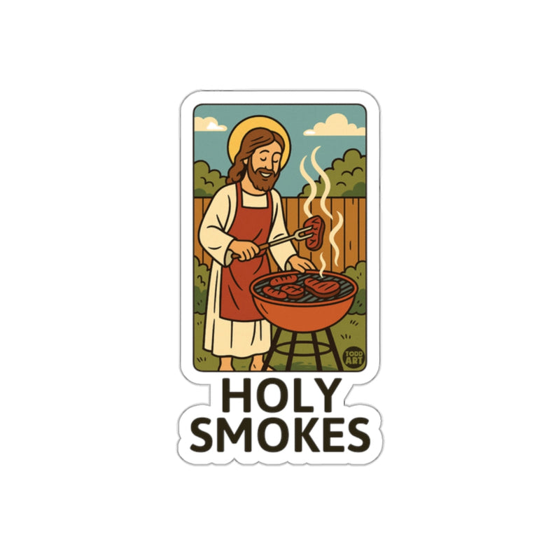Load image into Gallery viewer, Holy Smokes Jesus BBQ Funny Sticker for Grill Lovers
