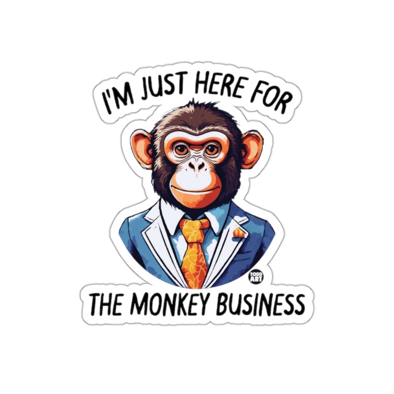 Load image into Gallery viewer, I'm Just Here For The Monkey Business sticker
