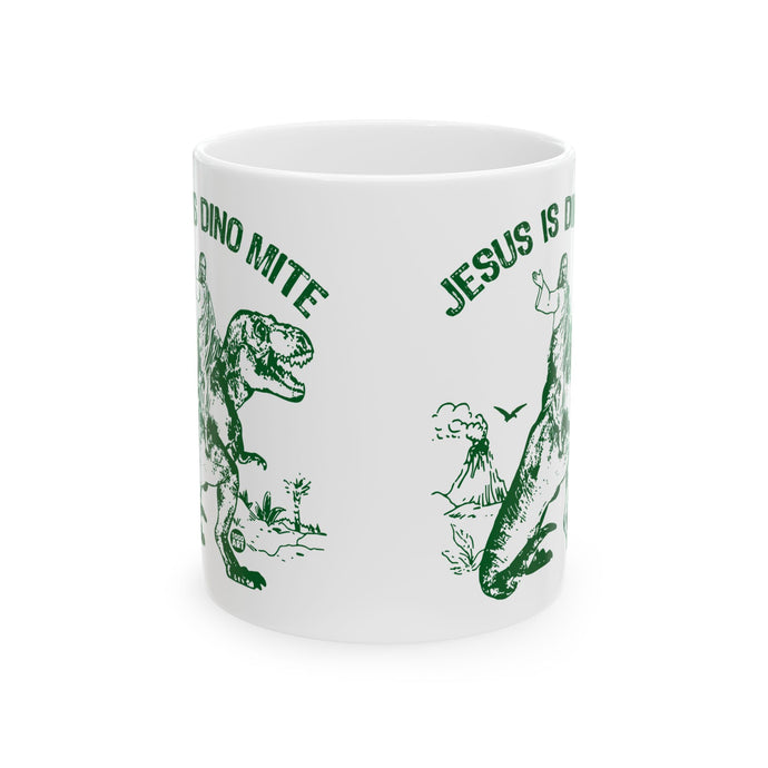 Jesus Dino Mite Mug, Funny Mugs for Him, Sarcastic Mens Mug, Funny Coffee Mug Men