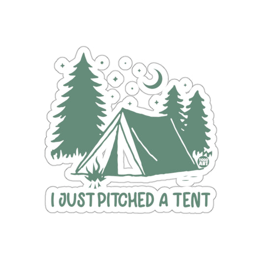Just Pitched a Tent Camping Scene Todd Art Design sticker