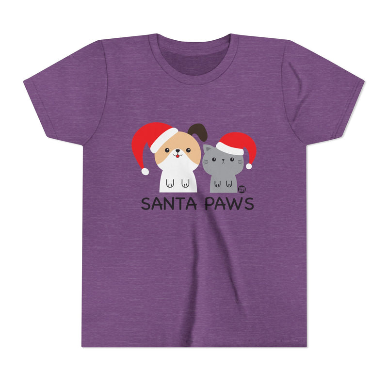 Load image into Gallery viewer, Santa Paws Kids Christmas Tee, Cute Dog and Cat Holiday Children&#39;s Shirt, Santa Dog and Cat Xmas Tee Kids
