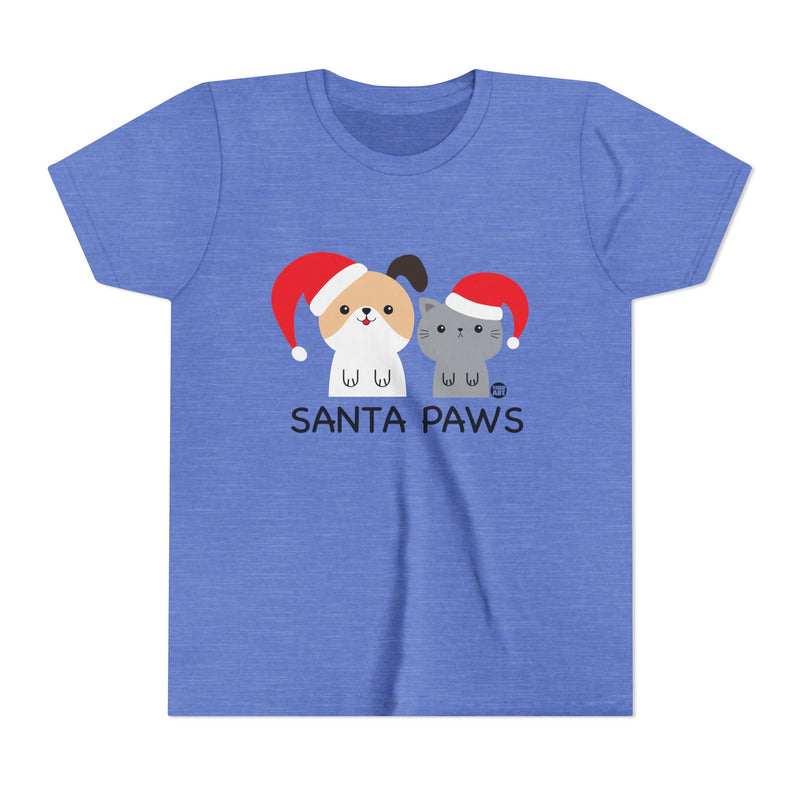 Load image into Gallery viewer, Santa Paws Kids Christmas Tee, Cute Dog and Cat Holiday Children&#39;s Shirt, Santa Dog and Cat Xmas Tee Kids
