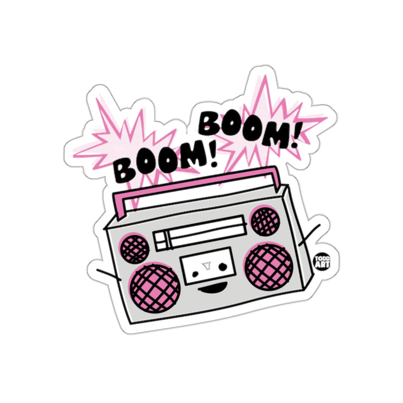 Load image into Gallery viewer, Retro Boom Box with Comic Style Booms Sticker
