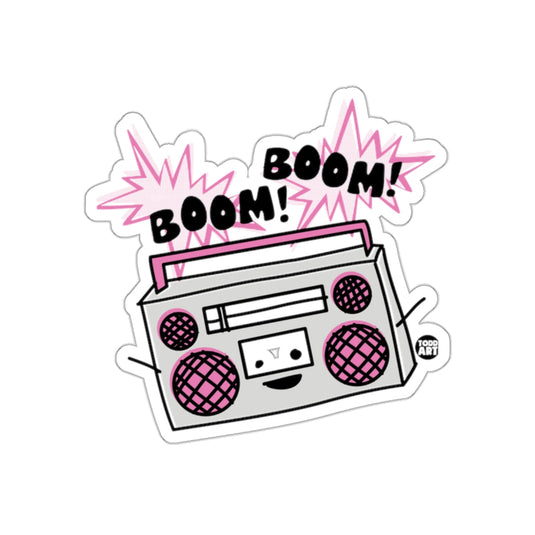 Retro Boom Box with Comic Style Booms Sticker