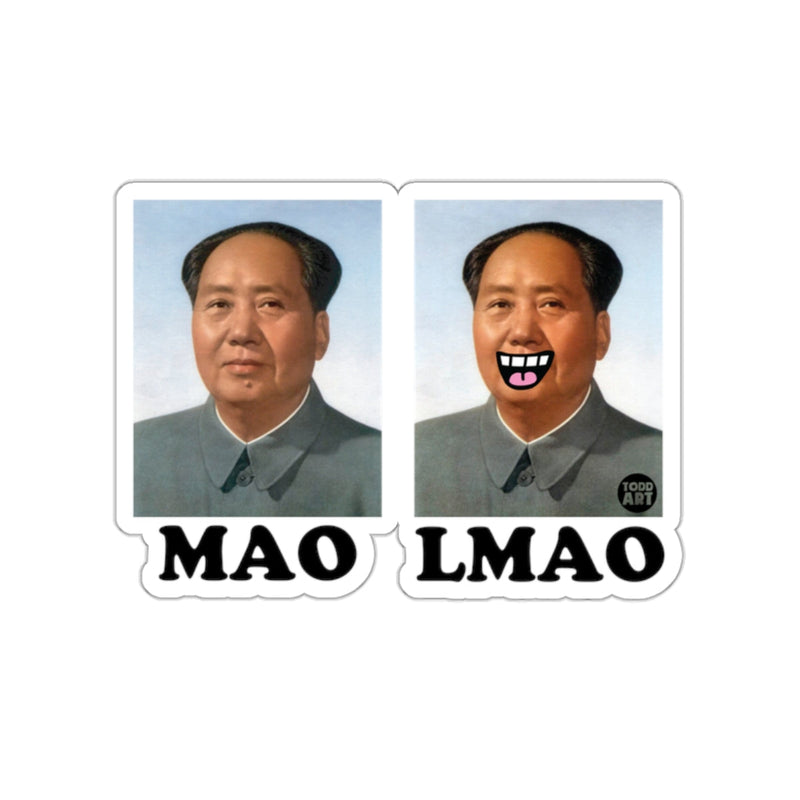 Load image into Gallery viewer, Mao LMAO Funny Art Sticker Humorous Meme Design
