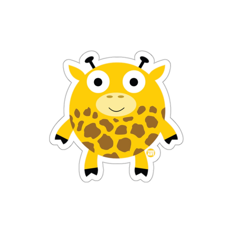 Load image into Gallery viewer, Cute Round Yellow Giraffe Illustration Sticker
