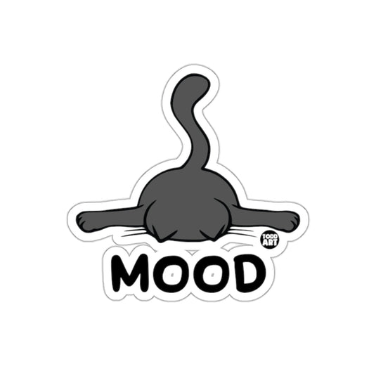 Funny Cat Mood Sticker for Laptop or Water Bottle