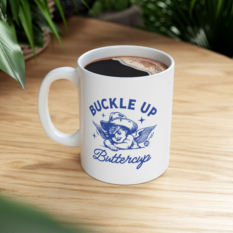 Load image into Gallery viewer, Buckle Up Buttercup Mug with Vintage Design

