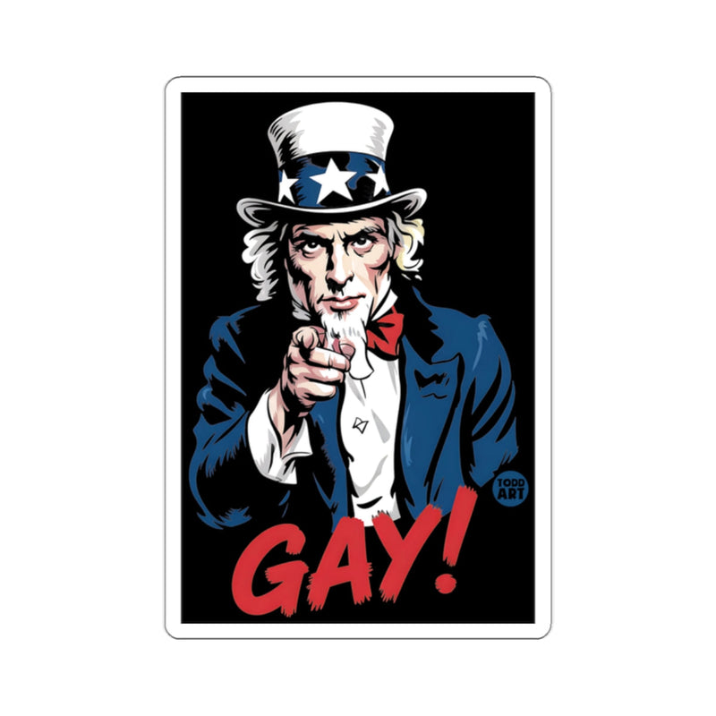 Load image into Gallery viewer, Uncle Sam Pointing GAY! Bold Pride Statement 
