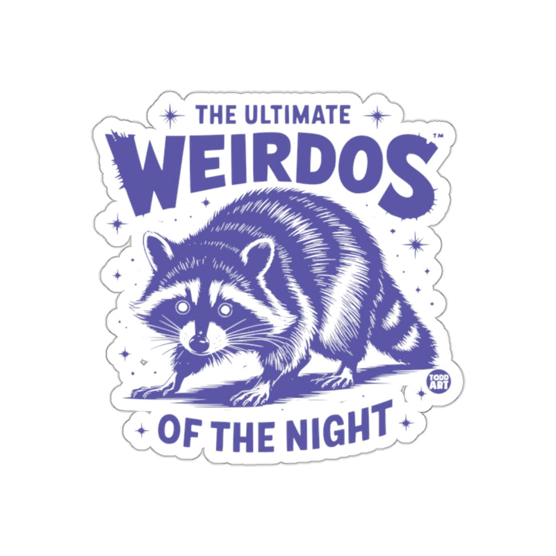 Load image into Gallery viewer, The Ultimate Weirdos of the Night Raccoon Art sticker
