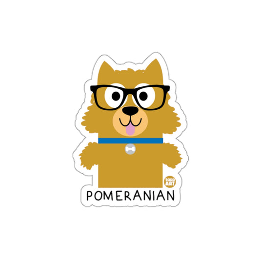 Cute Pomeranian with Glasses Cartoon Sticker