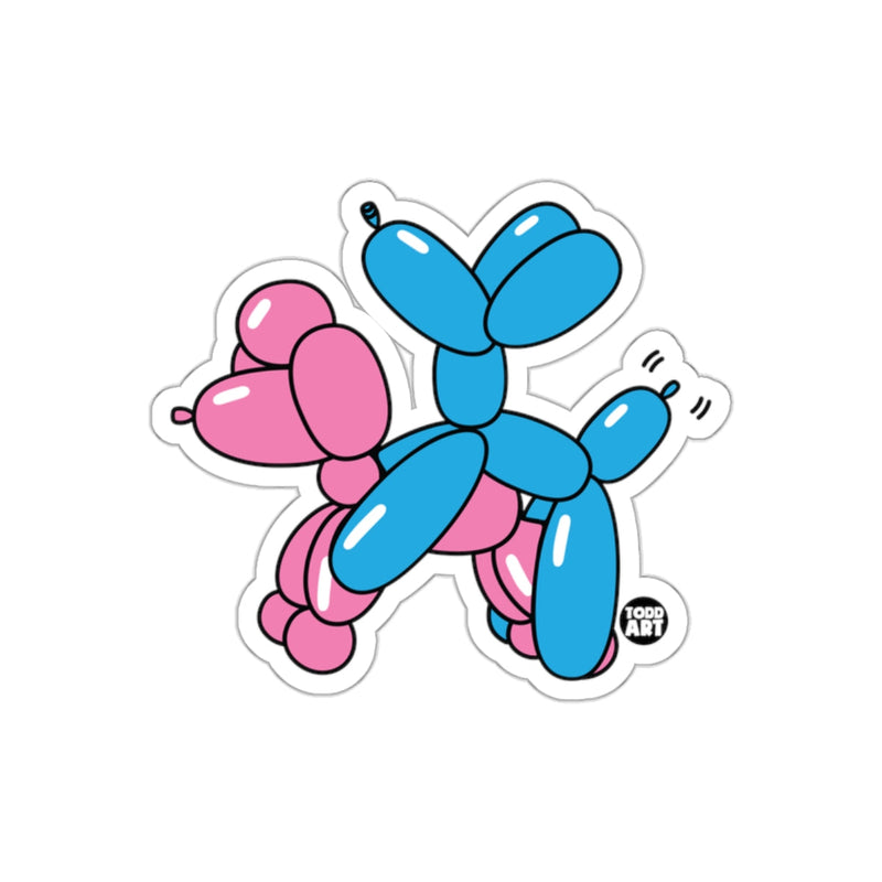 Load image into Gallery viewer, Fun Balloon Animal Sticker Blue and Pink Balloon Dog
