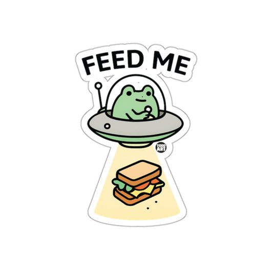 Alien Frog Eating Sandwich Sticker Design