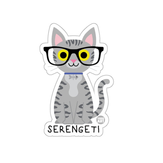 Serengeti Smart Glasses Cat Sticker for Home Decor