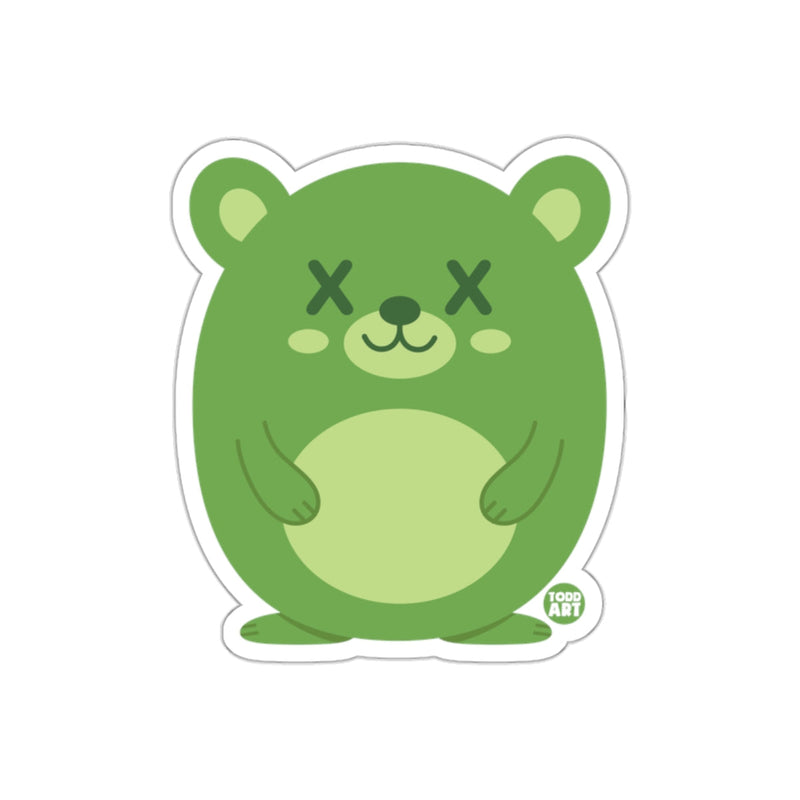 Load image into Gallery viewer, Green Cartoon Bear Cute Art Sticker Toy Collectible

