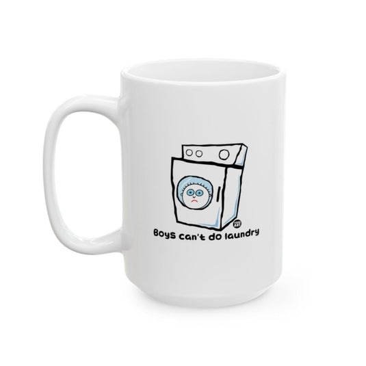 Boys Can't Do Laundry Mug with Funny Washer Design