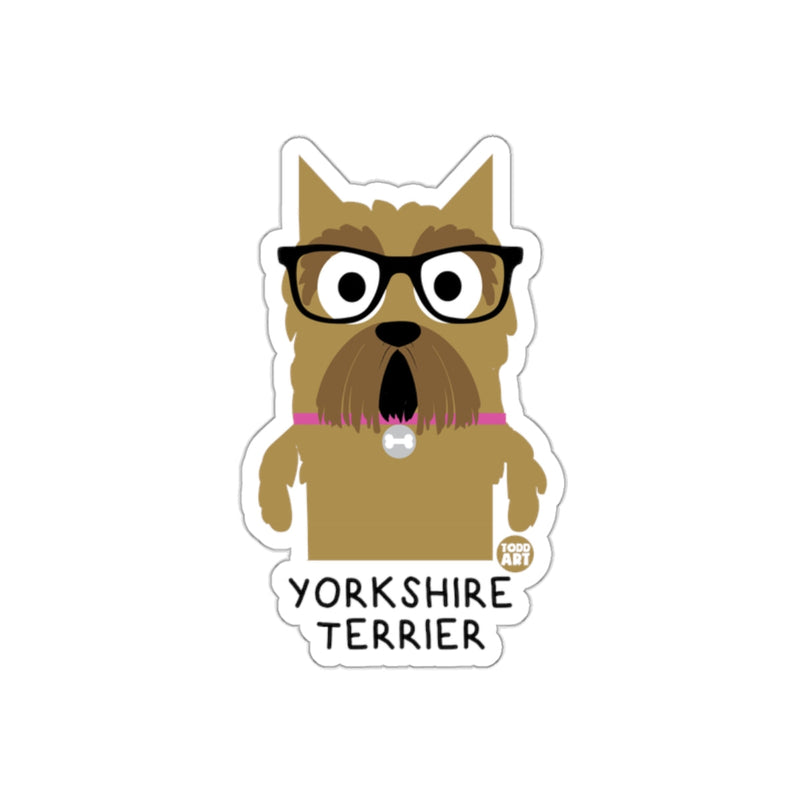 Load image into Gallery viewer, Cute Yorkshire Terrier Sticker with Glasses Design
