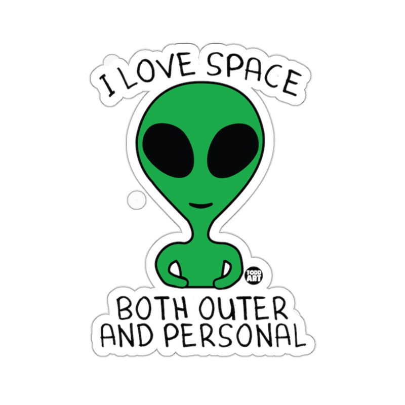 Load image into Gallery viewer, I Love Space Both Outer and Personal Alien Sticker
