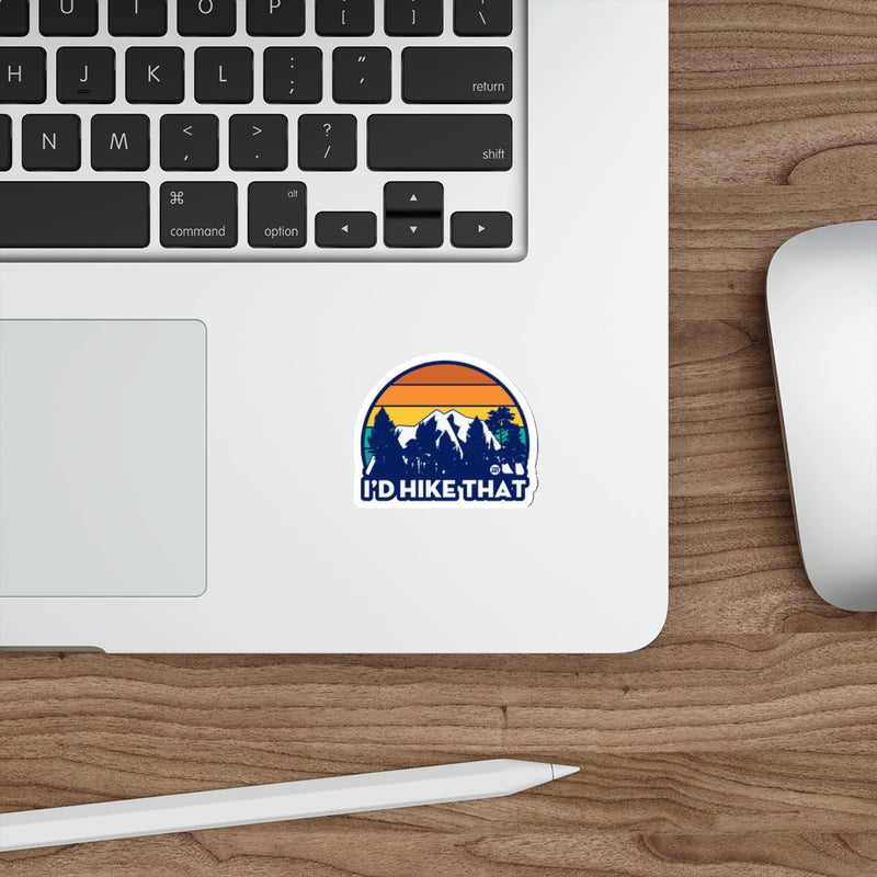 Load image into Gallery viewer, I'D HIKE THAT Mountains Sunset Retro Outdoor Sticker 
