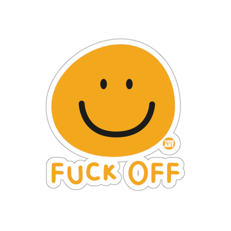 Load image into Gallery viewer, Smiley Face Fuck Off Sticker for Bold Fun Decor
