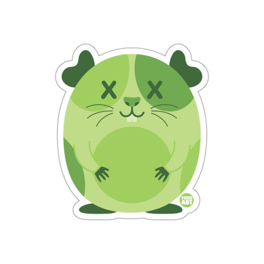 Adorable Green Cartoon Hamster Sticker Design