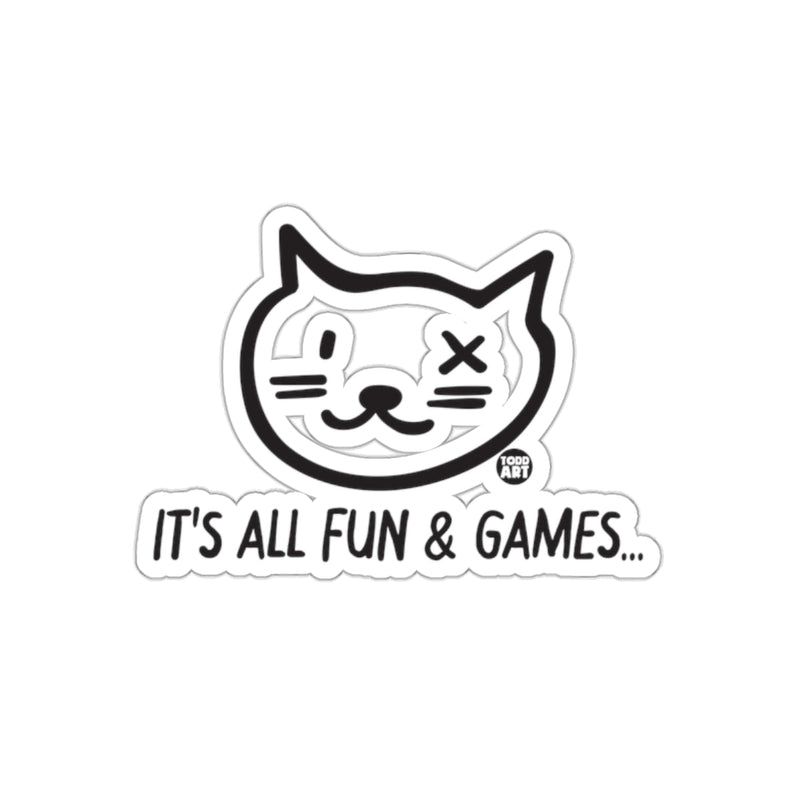 Load image into Gallery viewer, It's All Fun and Games Cat Sticker for Laptops and More
