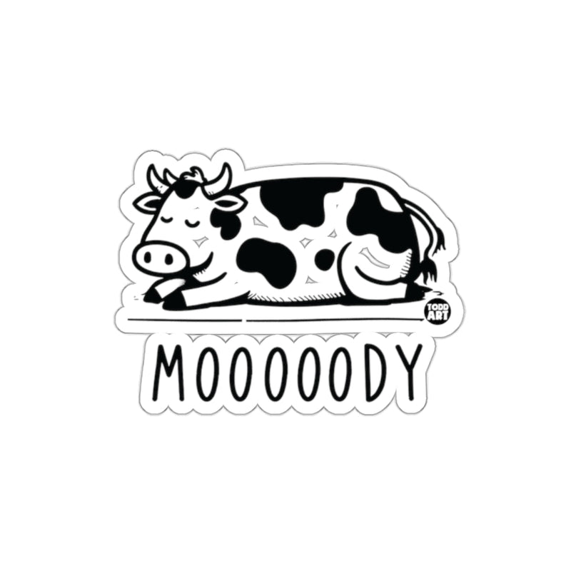 Load image into Gallery viewer, Moody Cow Black and White Sticker Product

