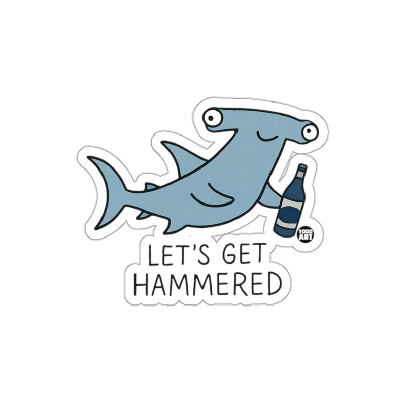 Load image into Gallery viewer, Funny Hammerhead Shark with a Bottle sticker
