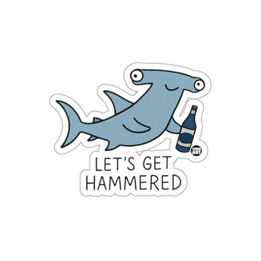 Funny Hammerhead Shark with a Bottle sticker