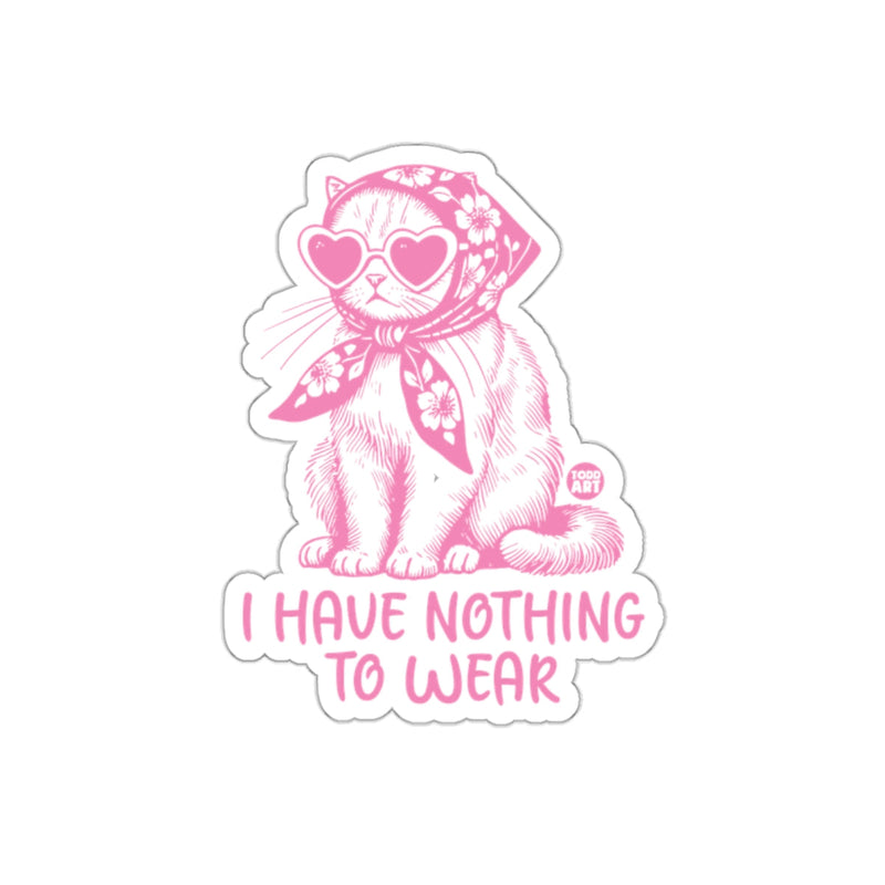 Load image into Gallery viewer, Cat Wearing Glasses and Scarf Sticker I Have Nothing To Wear
