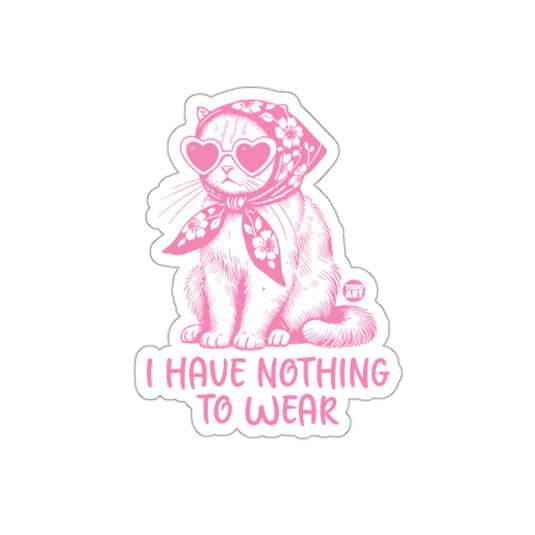 Cat Wearing Glasses and Scarf Sticker I Have Nothing To Wear
