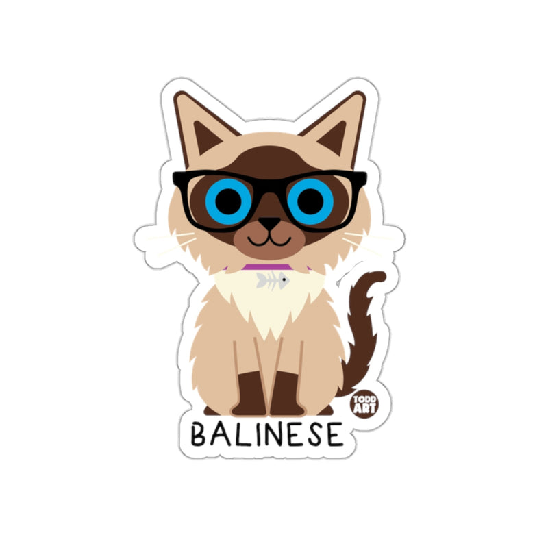 Load image into Gallery viewer, Cute Balinese Cat with Glasses Sticker Todd Art Sticker
