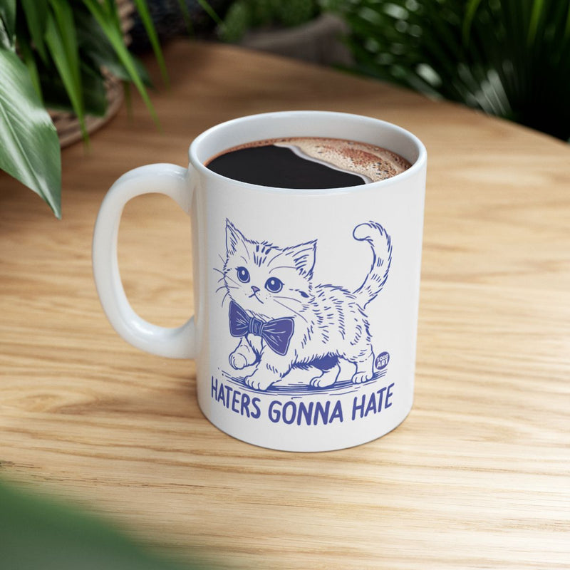 Load image into Gallery viewer, Cute Cat with Bow Haters Gonna Hate Coffee Mug
