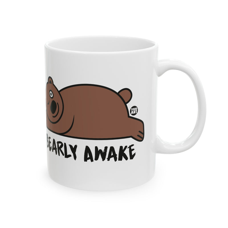 Load image into Gallery viewer, Bearly Awake Mug, Funny Bear Mug, Sleepy Bear Mug
