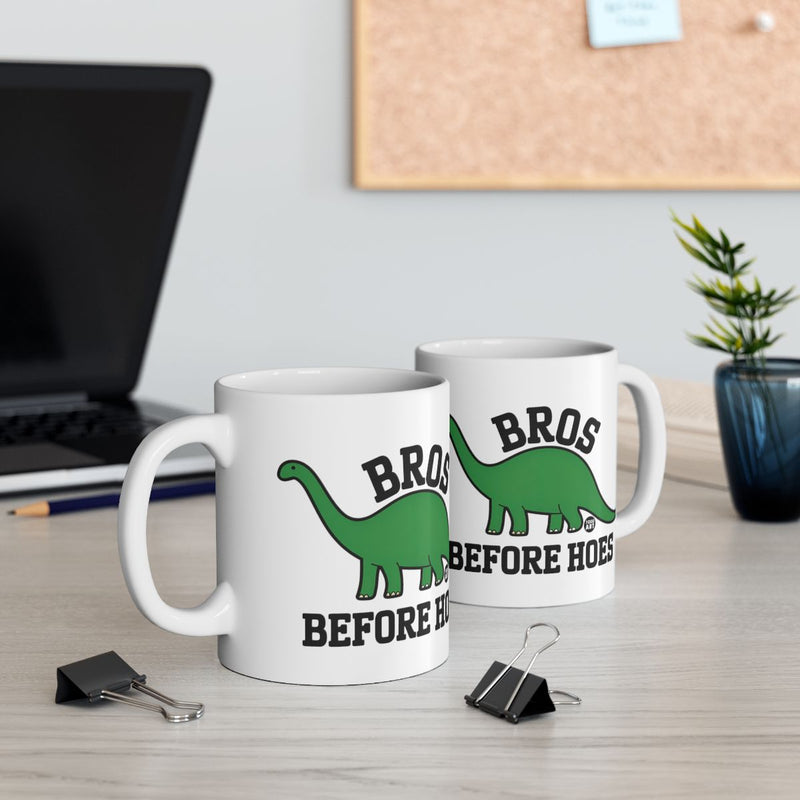 Load image into Gallery viewer, Bros Before Hoes Dinosaur Coffee Mug Funny Cup Product
