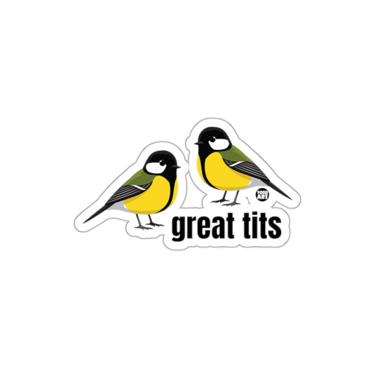 Cute Great Tits Bird Illustration Sticker